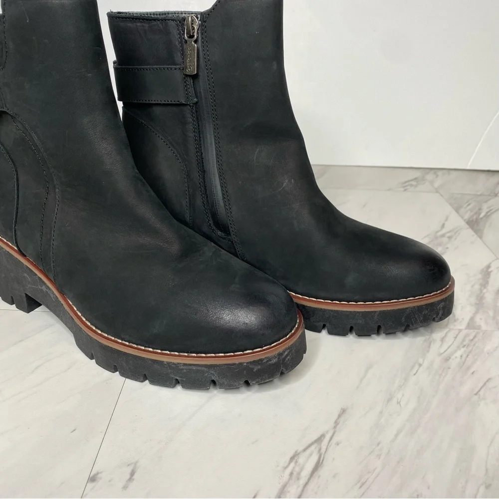 Blondo Darleen Black Nubuck Heeled Bootie 9 1/2 M